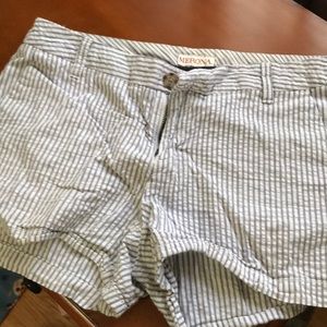 White and gray striped merona shorts